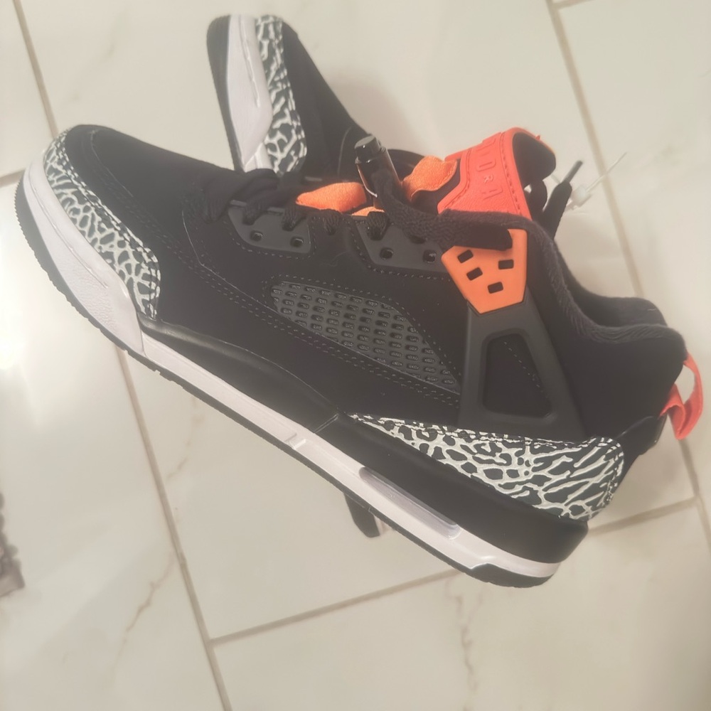 Nike Black and Orange Jordan Spizike Low